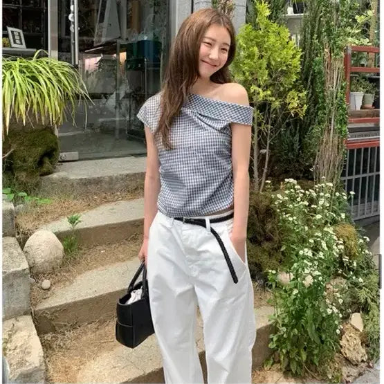 [BUNJANG] Frilly White Pants (Size S) / 프릴리 화이트 팬츠 S 새상품