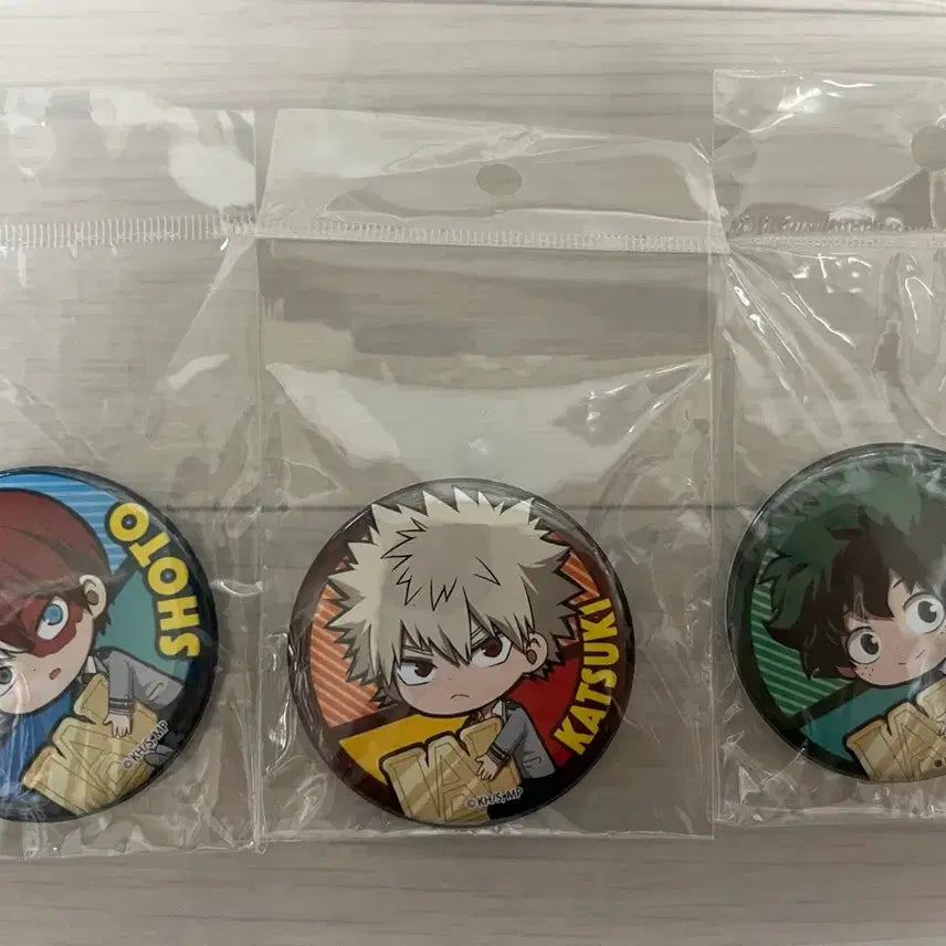 [BUNJANG] My Hero Academia Can Badge Set (Shoto/Bakugo/Midoriya) / 나의 히어로 아카데미 캔뱃지 쇼토/바쿠고/미도리야