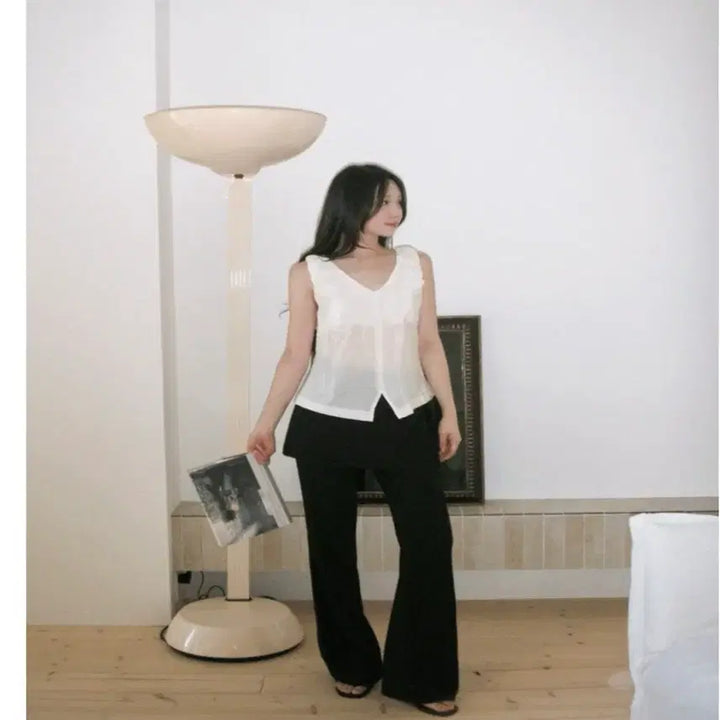 [BUNJANG] Frilly New Arrival Black Skirt Pants Summer Material / 프릴리 새상품 블랙 치마 바지 여름소재