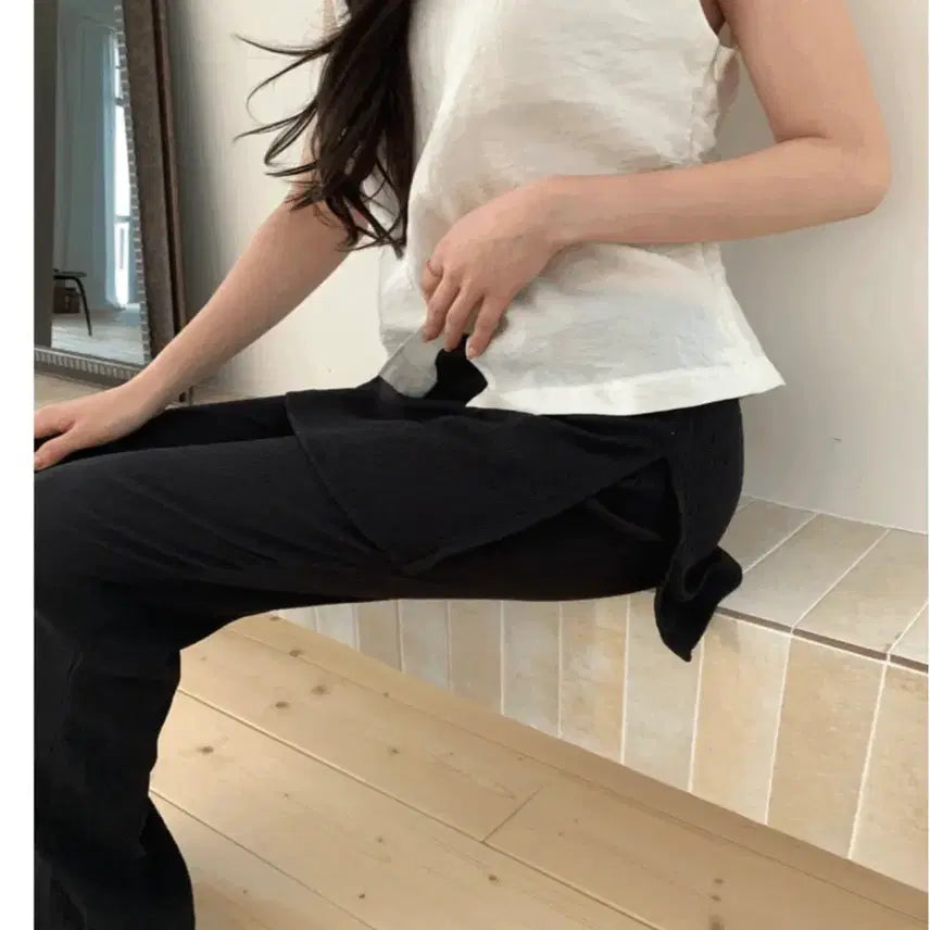 [BUNJANG] Frilly New Arrival Black Skirt Pants Summer Material / 프릴리 새상품 블랙 치마 바지 여름소재