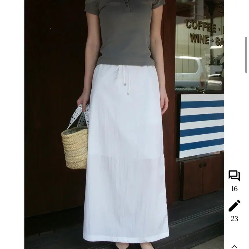 [BUNJANG] Frilly White Long Skirt / 프릴리 새상품 화이트 롱 스커트
