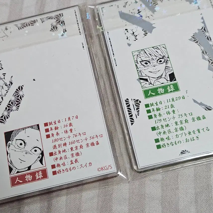 [BUNJANG] Demon Slayer Sanemi Genya Status Acrylic Card Set / 귀멸의칼날 사네미 겐야 스테이터스 아크릴 카드