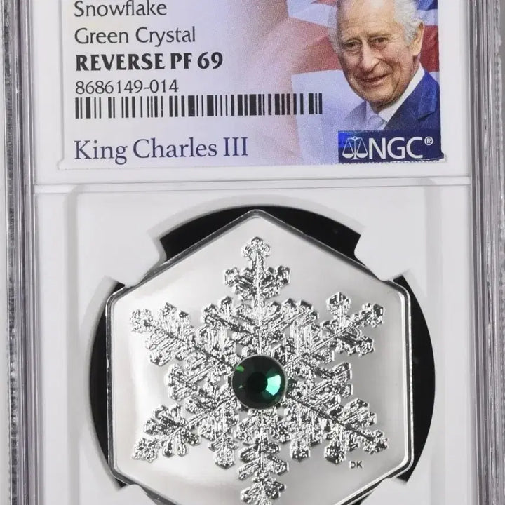 [BUNJANG] 2025 Royal Canadian Mint Snowflake 1.04 oz Silver Coin with Green Crystal / 캐나다 1.04온스 은화 2025 눈송이 그린 크리스탈 실버바 은 달러