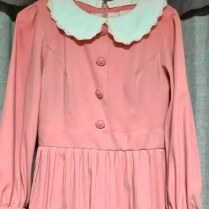 [BUNJANG] Lodisphoto Pink Detachable Collar Suede Dress / 일본브랜드 로리타 양산형 소공녀 로디스포토 핑크 탈착 카라 원피스