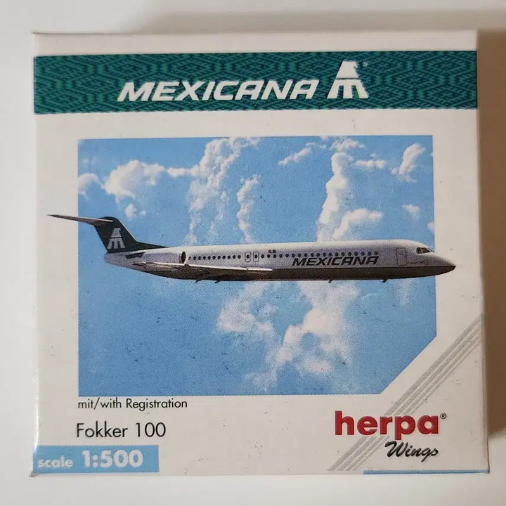 [BUNJANG] Herpa Mexicana Fokker 100 Aircraft Model 1:500 Scale / Herpa Mexicana Fokker 100 항공기 모형