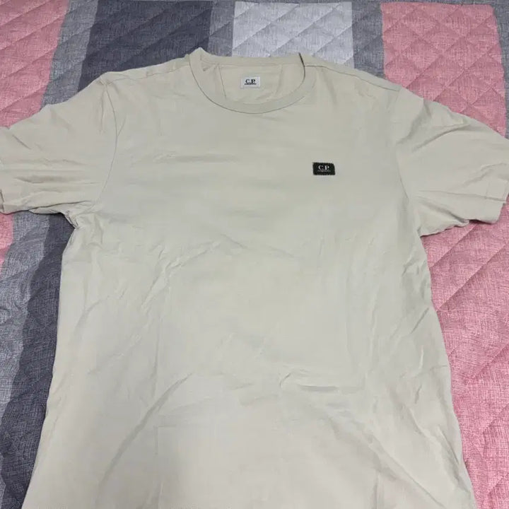 [BUNJANG] CP Company Short Sleeve T-Shirt Beige/Grey XL / CP컴퍼니 반팔 티셔츠 베이지그레이(XL)