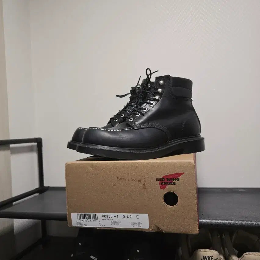 [BUNJANG] Red Wing 8133 Super Sole 6-Inch Moc Toe Black Chrome Leather Boots / 레드윙 8133 슈퍼솔 6인치 목토 블랙크롬 9.5E 275