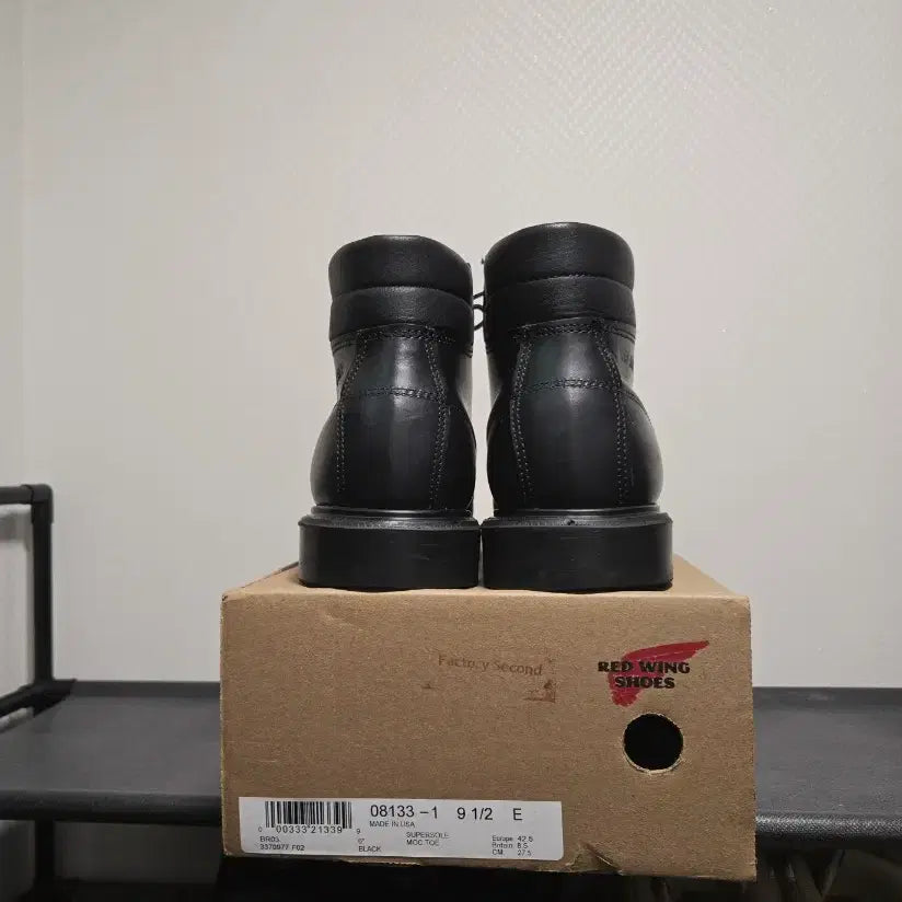 [BUNJANG] Red Wing 8133 Super Sole 6-Inch Moc Toe Black Chrome Leather Boots / 레드윙 8133 슈퍼솔 6인치 목토 블랙크롬 9.5E 275