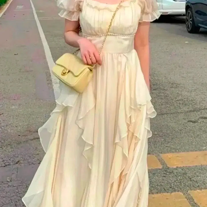 [BUNJANG] Ivory Lace Long Dress L Size / 아이보리 레이스 롱 드레스 컨셉촬영 코스프레 졸업사진 L사이즈