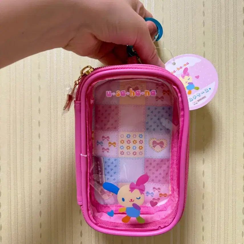[BUNJANG] Usahana Carabiner Pouch Pink PVC / 우사하나 카라비너 파우치(일본정품/새상품)