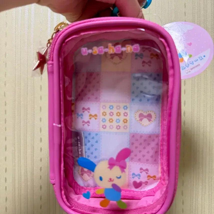 [BUNJANG] Usahana Carabiner Pouch Pink PVC / 우사하나 카라비너 파우치(일본정품/새상품)