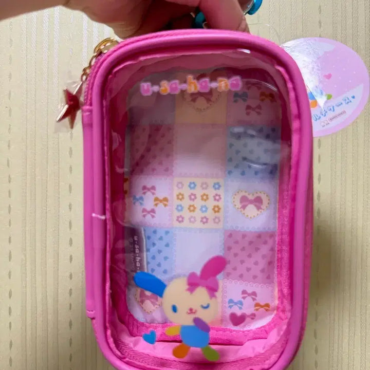 [BUNJANG] Usahana Carabiner Pouch Pink PVC / 우사하나 카라비너 파우치(일본정품/새상품)