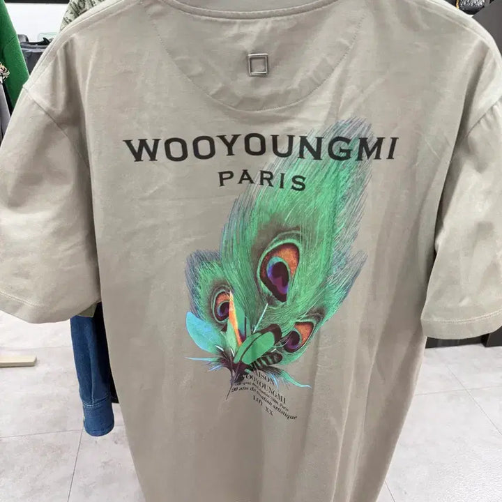[BUNJANG] Wooyoungmi Feather Back Logo T-shirt / 우영미 백로고 깃털 반팔
