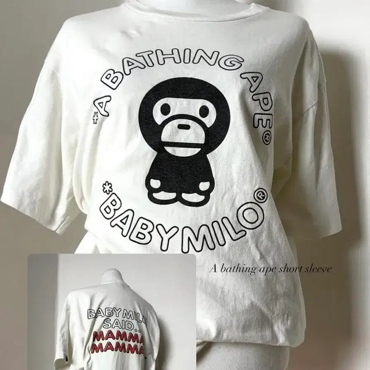 [BUNJANG] Bape Milo Short Sleeve T-Shirt White / 베이프 마일로 반팔