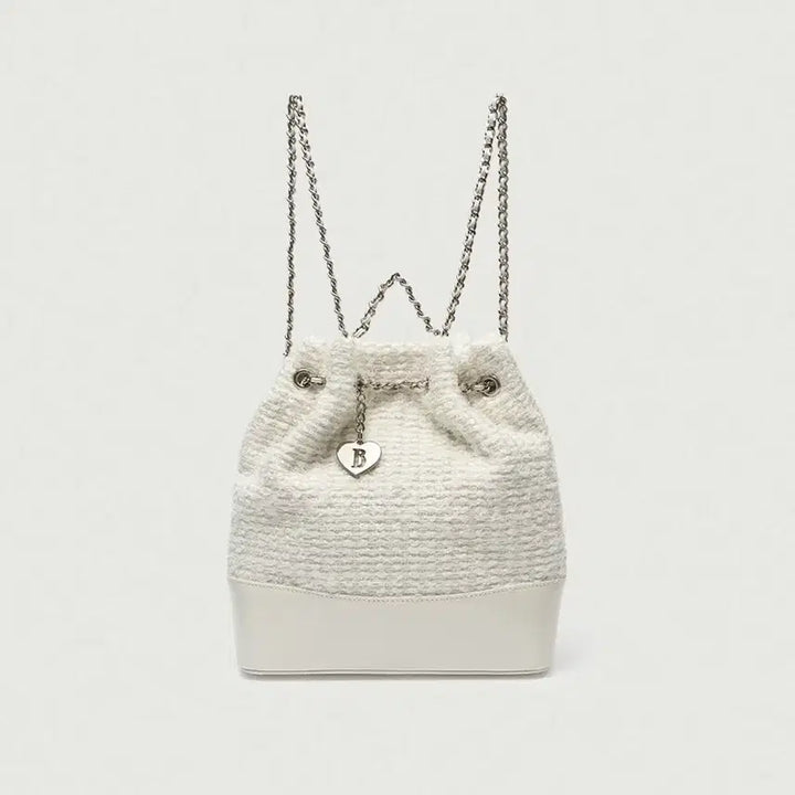 [BUNJANG] Barnet Tweed Backpack White / 바넷 The Barnnet 트위드 백팩 화이트