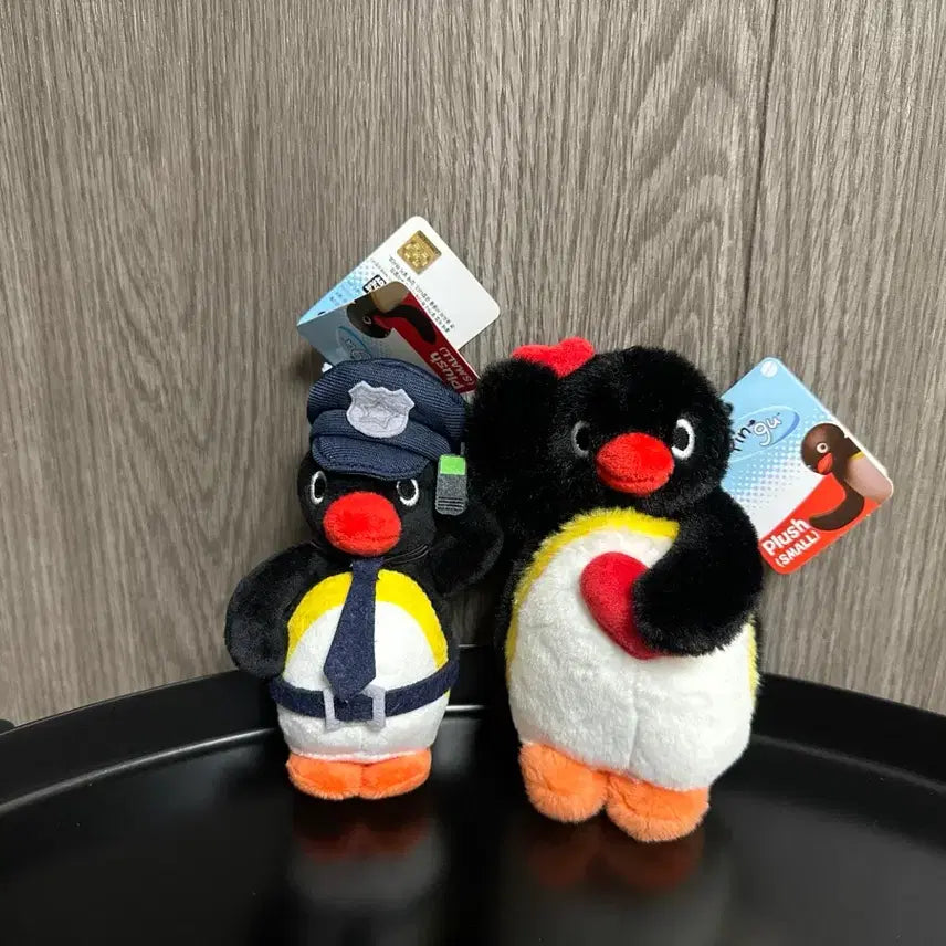 [BUNJANG] Pingu Police Officer &amp; Double Heart Penguin Plush Keychain Set / (2개일괄) 핑구 키링 경찰관 10cm 더블하트 13cm 펭귄 인형