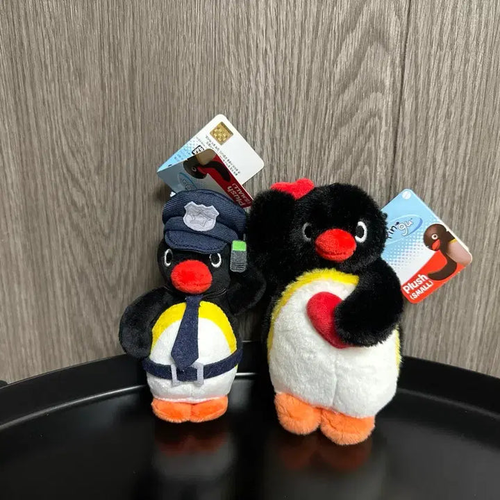 [BUNJANG] Pingu Police Officer &amp; Double Heart Penguin Plush Keychain Set / (2개일괄) 핑구 키링 경찰관 10cm 더블하트 13cm 펭귄 인형