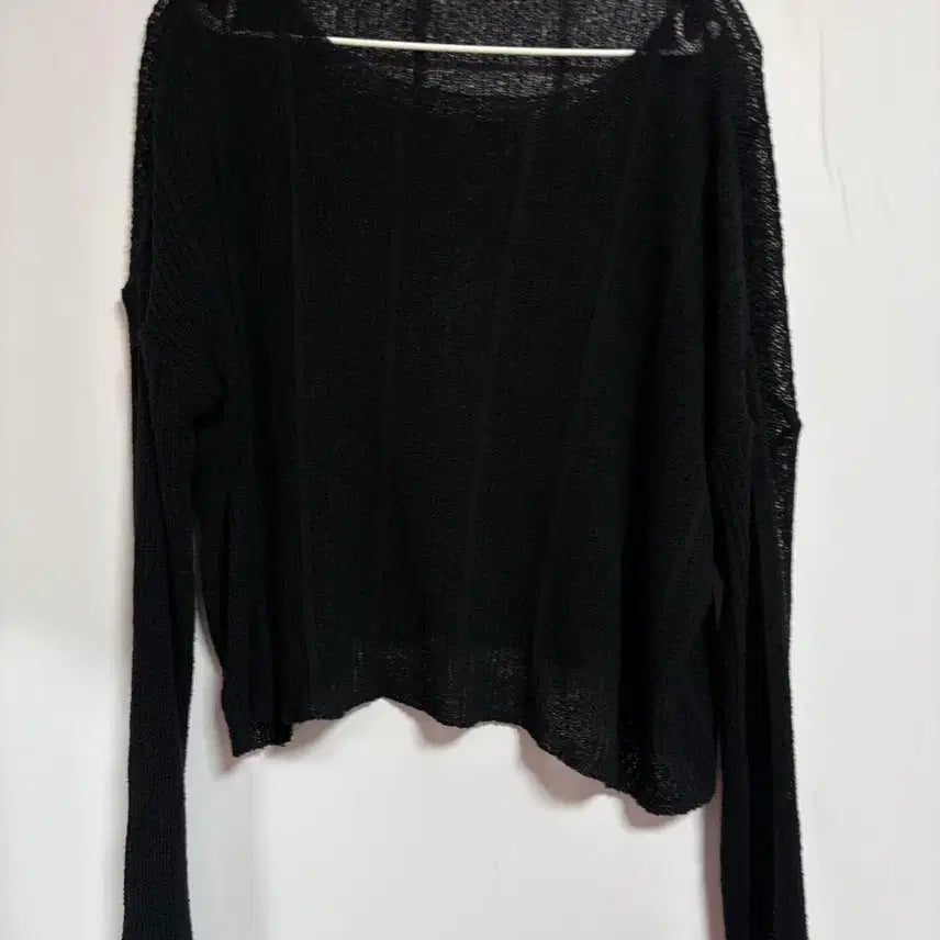 [BUNJANG] Black See-through Long Sleeve Knit / 옷장정리!!! 블랙 시스루 긴팔 니트