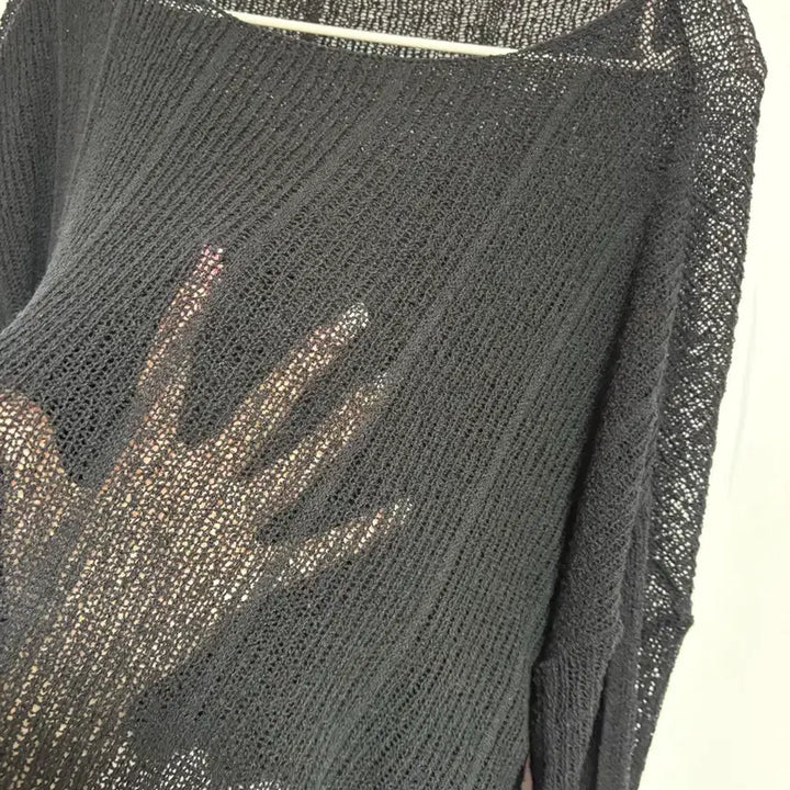[BUNJANG] Black See-through Long Sleeve Knit / 옷장정리!!! 블랙 시스루 긴팔 니트