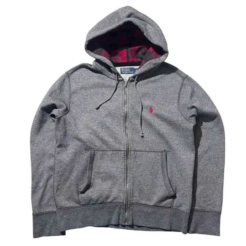 [BUNJANG] Polo Ralph Lauren Check Lined Hooded Zip-Up Jacket / [L] 폴로 랄프로렌 체크 라이닝 후드집업