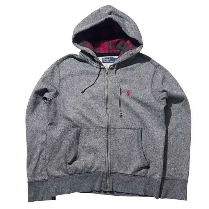 [BUNJANG] Polo Ralph Lauren Check Lined Hooded Zip-Up Jacket / [L] 폴로 랄프로렌 체크 라이닝 후드집업