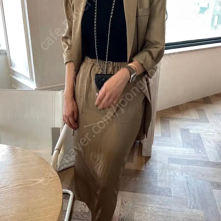 [BUNJANG] Fresh Label Loose Fit Spring/Summer Jacket Olive Khaki / 프레쉬라벨 느낌셋업 자켓 올리브카키 바스락봄여름랩루즈핏 오피스룩 출근룩