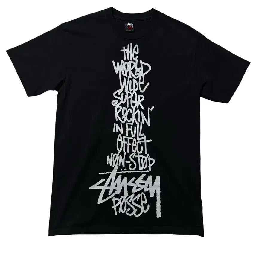 [BUNJANG] Stussy 90s Front Print T-Shirt Black / [M] 스투시 90s 프론트 프린트 반팔 티셔츠 블랙