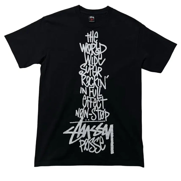 [BUNJANG] Stussy 90s Front Print T-Shirt Black / [M] 스투시 90s 프론트 프린트 반팔 티셔츠 블랙