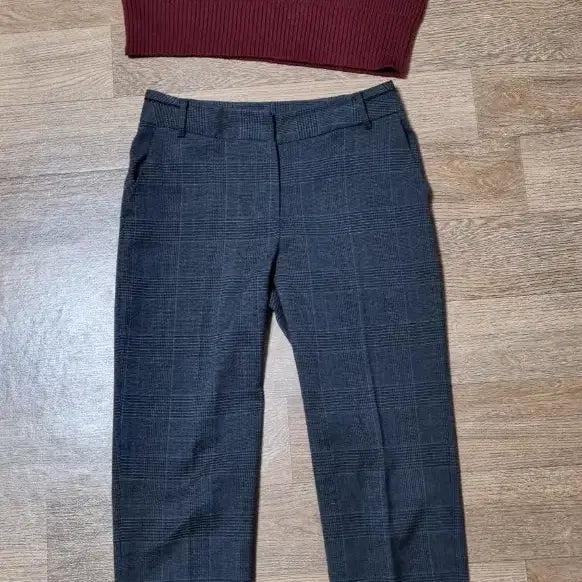 [BUNJANG] ZARA Knit Vest &amp; Checkered Slacks Set / 자라ZARA조끼+체크슬랙스바지2 총3벌