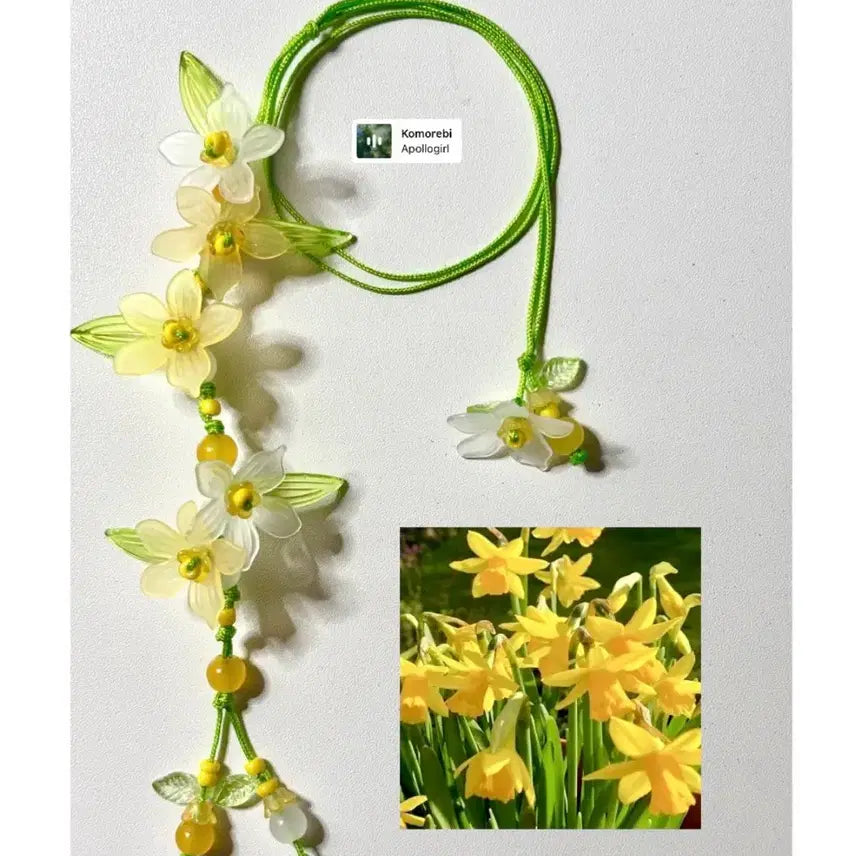 [BUNJANG] Narcissus Daffodil Beaded Bookmark / 나르키소스의 수선화 비즈책갈피 | 선화가 선화를 만든 비즈책갈피
