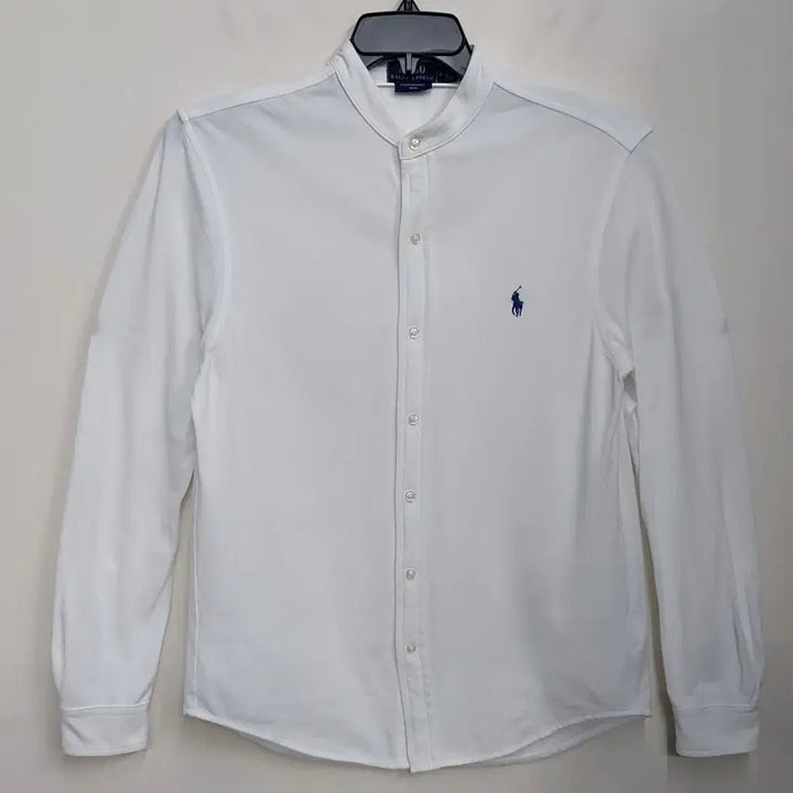 [BUNJANG] Polo Ralph Lauren Featherweight Cotton Mesh Band Collar Shirt - White M / 폴로랄프로렌 M 페더웨이터 코튼메쉬 밴드카라 셔츠. WH. A