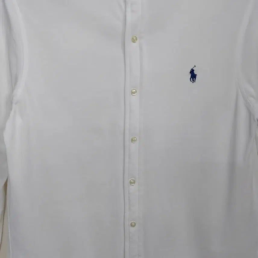 [BUNJANG] Polo Ralph Lauren Featherweight Cotton Mesh Band Collar Shirt - White M / 폴로랄프로렌 M 페더웨이터 코튼메쉬 밴드카라 셔츠. WH. A