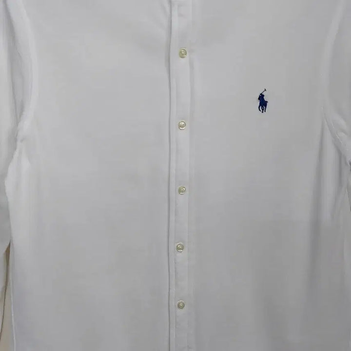 [BUNJANG] Polo Ralph Lauren Featherweight Cotton Mesh Band Collar Shirt - White M / 폴로랄프로렌 M 페더웨이터 코튼메쉬 밴드카라 셔츠. WH. A