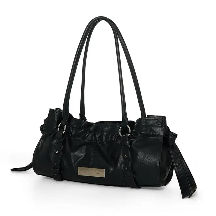 [BUNJANG] Matinkim Shearling Tie Buckle Shoulder Bag (Black) / 마뗑 킴  matin Kim 쉬어링 타이 버클 숄더 백 (블랙)