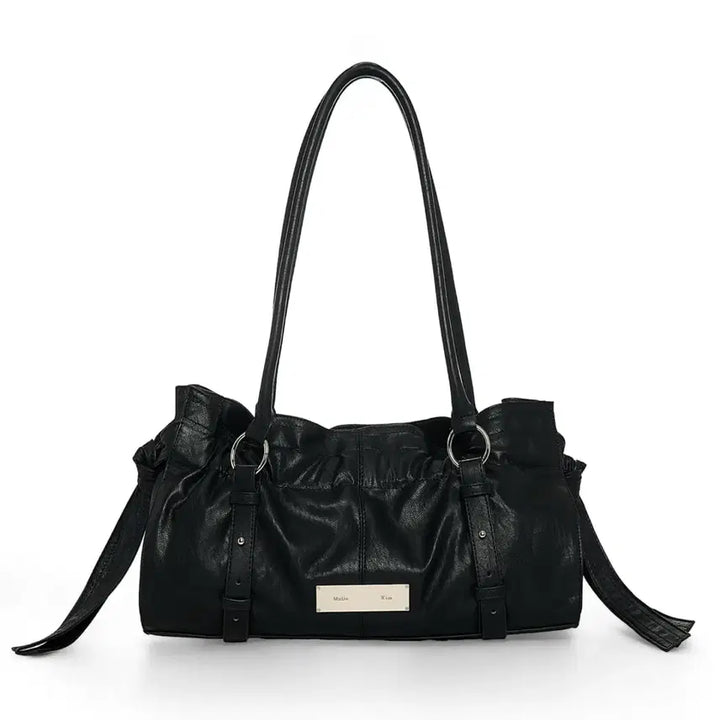 [BUNJANG] Matinkim Shearling Tie Buckle Shoulder Bag (Black) / 마뗑 킴  matin Kim 쉬어링 타이 버클 숄더 백 (블랙)