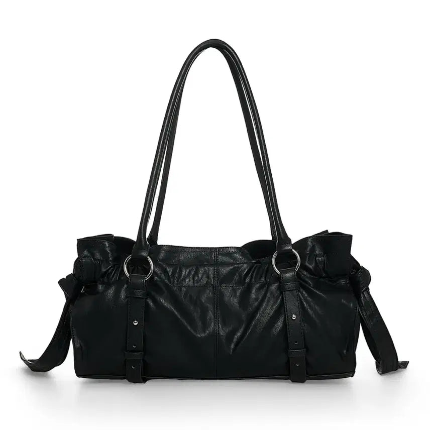 [BUNJANG] Matinkim Shearling Tie Buckle Shoulder Bag (Black) / 마뗑 킴  matin Kim 쉬어링 타이 버클 숄더 백 (블랙)