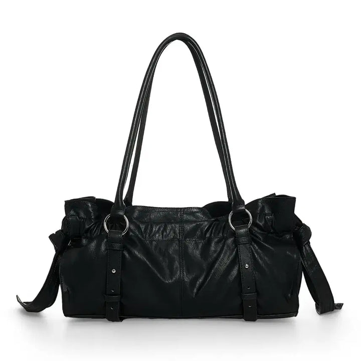 [BUNJANG] Matinkim Shearling Tie Buckle Shoulder Bag (Black) / 마뗑 킴  matin Kim 쉬어링 타이 버클 숄더 백 (블랙)