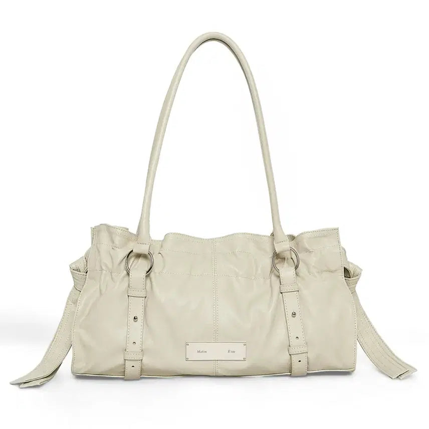 [BUNJANG] Matin Kim Shearling Tie Buckle Shoulder Bag (Beige) / 마뗑 킴 matin Kim 쉬어링 타이 버클 숄더 백 (베이지)