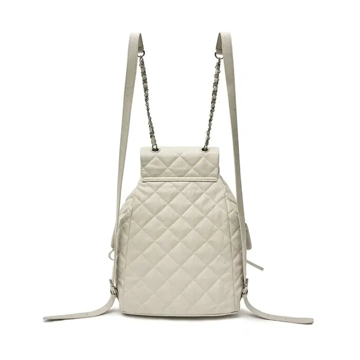 [BUNJANG] Matin Kim Double Pocket Quilting Backpack (Beige) / 마뗑 킴 Matin Kim더블 포켓 퀼팅 백팩(베이지)