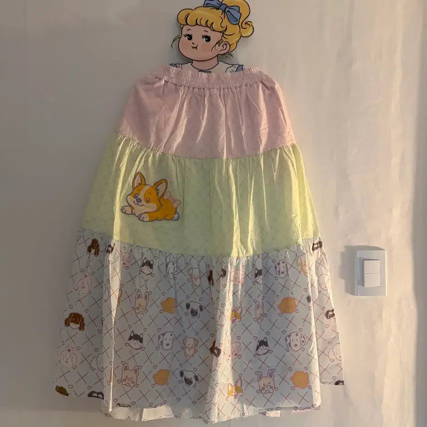 [BUNJANG] Cute Embroidered Long Skirt Vintage / 귀여운 자수 롱 스커트 빈티지
