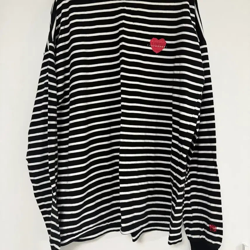 [BUNJANG] Black Stripe Long Sleeve T-Shirt L / 블랙후디 스트라이프 긴팔티 L