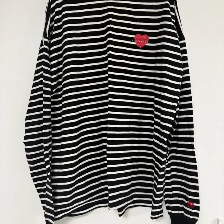 [BUNJANG] Black Stripe Long Sleeve T-Shirt L / 블랙후디 스트라이프 긴팔티 L