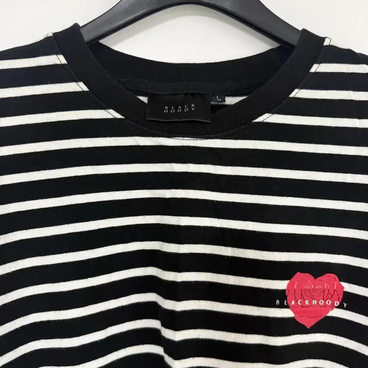 [BUNJANG] Black Stripe Long Sleeve T-Shirt L / 블랙후디 스트라이프 긴팔티 L