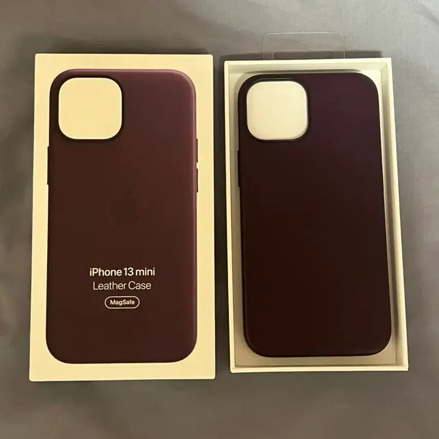 [SOLD OUT] 아이폰 13미니 Apple 정품 맥세이프 가죽케이스-다크체리