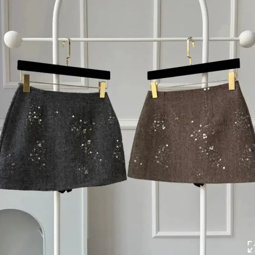 [BUNJANG] Sequin Wool Skirt New Arrival / 스팽글 모직 스커트 새상품 수입의류 하객룩 파티룩 홀복