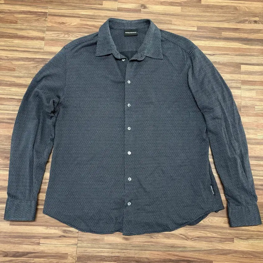 [BUNJANG] Emporio Armani Woven Pattern Check Shirt XXL / 매장판 엠포리오 아르마니 직조 패턴 체크 남방 셔츠 xxl 에르메스