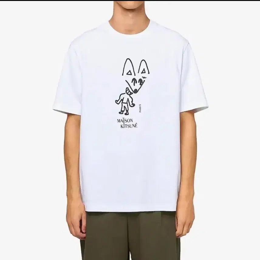 [BUNJANG] Maison Kitsuné Party Fox Short Sleeve T-Shirt Black/White / 메종키츠네 파티 폭스 반팔 티셔츠 블랙/화이트