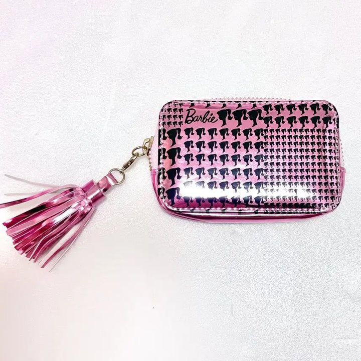 [BUNJANG] Barbie Pink Zipper Tassel Wallet / (레어) barbie 바비 핑크 지퍼 태슬 지갑