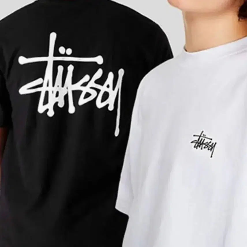 [BUNJANG] Stussy Basic Logo T-shirt Black/White / 스투시 베이직 로고 반팔 티셔츠 블랙/화이트 로고