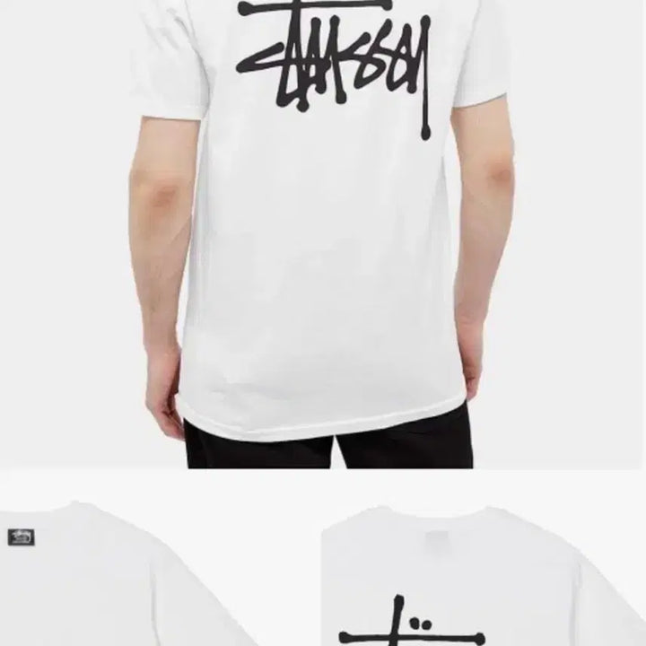 [BUNJANG] Stussy Basic Logo T-shirt Black/White / 스투시 베이직 로고 반팔 티셔츠 블랙/화이트 로고